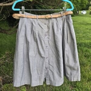 Gray Mini A-Line Pleated Skirt